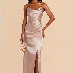 Bridesmaid Dress - Birdy Grey - Shiny Satin Taupe - Size M